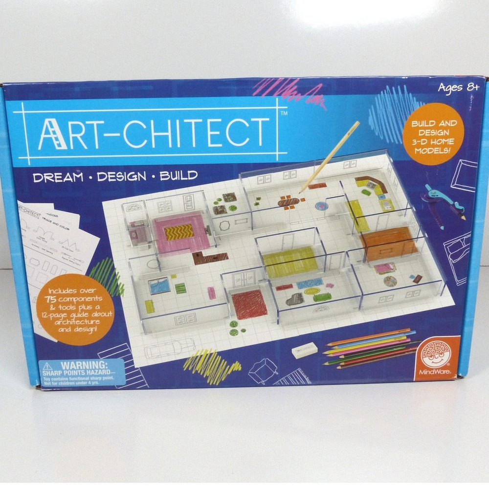 MindWare Art-chitect Dream Design Build 3-D Home Model Kit Ages 8+ STEM Toy